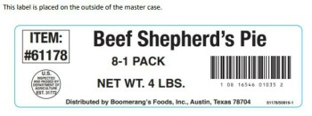 Food Recall BOOMERANG’S Beef Shepherd's Pie - recalled due to extraneous materials The FSIS announced the recall... photo #3