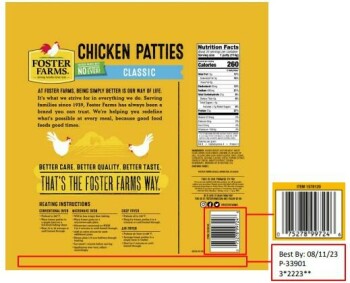 Food Recall Foster Farms Breaded Chicken Breast Patties with rib meat - recalled due to extraneous materials The... photo #2
