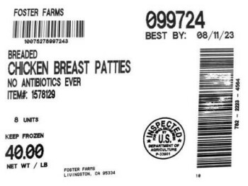Food Recall Foster Farms Breaded Chicken Breast Patties with rib meat - recalled due to extraneous materials The... photo #3