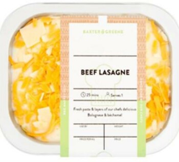 Food Recall Baxter & Greene Beef Lasagne - recalled due to undeclared allergens The FSAI announced the recall of... photo #2