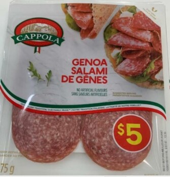 Food Recall Cappola  Genoa Salami - recalled due to undeclared milk and wheat The affected product is being reca... photo #2