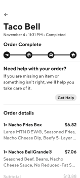 Consumer Review - Food Safety Taco Bell, Hwy 53, Calhoun, GA, USA My son and I ordered it via Door Dash at 11:15 pm, Friday, 11/4.... photo #2