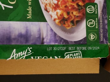 Consumer Review - Food Safety Amy's Kitchen Inc, Corporate Circle, Petaluma, CA, USA I ate their Vegan Gluten Free vegetable lasag... photo #1