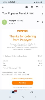 Consumer Review - Food Safety Popeyes Louisiana Kitchen, Lemon Grove Avenue, Lemon Grove, CA, USA I bought the new blacken chicken... photo #4