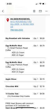 Consumer Review - Food Safety McDonald's, Roosevelt Road, Hillside, IL, USA I got my son a big breakfast from here in the morning.... photo #1