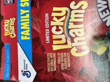 Consumer Review - Food Safety Lucky Charms, Target, North Main Street, Walnut Creek, CA, USA Purchased the family size lucky charm... photo #2