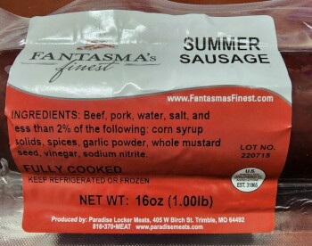 Food Recall Jet High Prairie meats & Fantasma's finest summer sausages - Public Health Alert due to extraneous m... photo #2