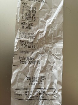 Consumer Review - Food Safety Panda Express, Main Street, Hesperia, CA, USA My husband and I ordered a meal to share on December 4... photo #1