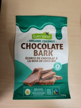 Rappel d'aliments Everland Organic Coconut Chocolate Bark - recalled due to undeclared milk The affected product is be... photo #2