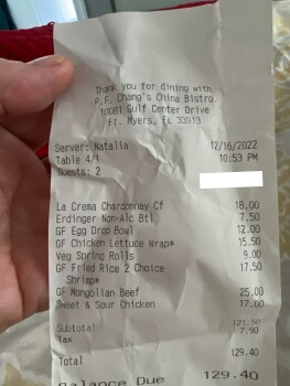 Consumer Review - Food Safety P.F. Chang's, Town Center, Fort Myers, FL, USA I have eaten here many many times over the years. I h... photo #1