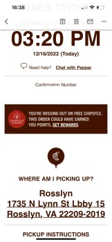 Consumer Review - Food Safety Chipotle Mexican Grill, Rosslyn, VA, USA I ordered it on Friday evening, Saturday morning at 1:30am... photo #2