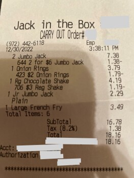消费者评论 - 食品安全 Jack in the Box, South State Highway 78, Wylie, TX, USA picked up jumbo Jack and fries at 4 pm . Sta... 照片 #2