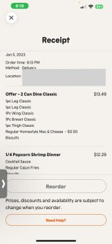Consumer Review - Food Safety Popeyes Louisiana Kitchen, Concord Parkway South, Concord, NC, USA I ate red beans and rice and shri... photo #2