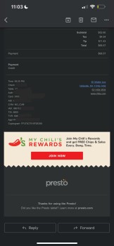 Consumer Review - Food Safety Chili's Grill & Bar, Middle Avenue, Holtsville, NY, USA Today 01/7/23 I went here for dinner with my... photo #2