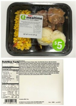 Food Recall HyVee mealtime BEEF POT ROAST DINNER - Public Health Alert  due to undeclared wheat The FSIS is issu... photo #1