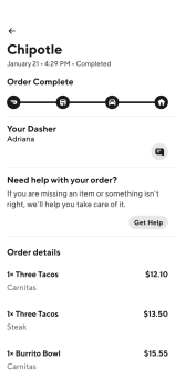 Consumer Review - Food Safety Chipotle Mexican Grill, 11 E Main Rd, Middletown, RI, USA Saturday 1/21/2023, Take out /Door Dash fr... photo #2
