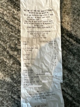 Consumer Review - Food Safety McDonald's, Perimeter Loop Road, Dublin, Ohio, USA Ate two cheeseburger meal at around 10 on and wok... photo #2