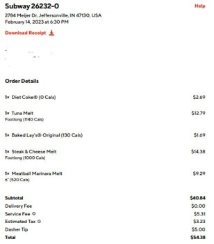 Consumer Review - Food Safety Subway, East 10th Street, Jeffersonville, IN, USA Have eaten at here the last three times have gotte... photo #2