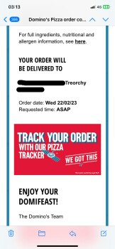 Consumer Review - Food Safety Domino's Pizza - Treorchy, High Street, Treorchy, UK Suspected food poisoning. Symptoms: Nausea, Sto... photo #2