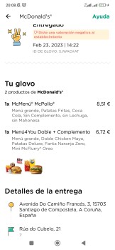 Consumer Review - Food Safety McDonald's, Avenida Do Camiño Francés, Santiago de Compostela, España Pedimos un mcpollo y un menú f... photo #2