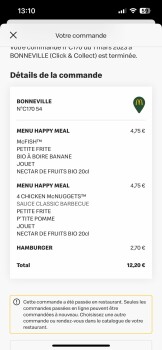 Consumer Review - Food Safety McDonald's, Avenue Charles de Gaulle, Bonneville, France Après avoir pris le McDonald’s mercredi 1 m... photo #2