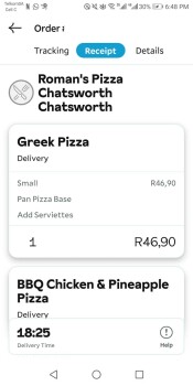 Consumer Review - Food Safety Roman's Pizza Chatsworth, Westcliff, Chatsworth, KZN, South Africa My daughter bought online via Mr... photo #2