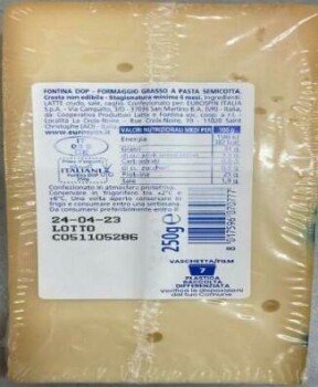 Food Recall Fontina Dop Pascoli Italiani Cheese - recalled due to E. coli The Italy Health Ministry announced th... photo #2