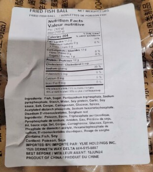 Food Recall Yijie Holdings Inc. Fried Fish Ball - recalled due to undeclared egg The affected product is being r... Foto #4