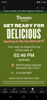 Consumer Review - Food Safety Panera Bread, Pulaski Highway, Rosedale, MD, USA I became severely and violently ill a few hours aft... photo #2