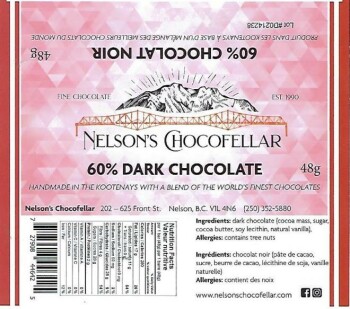 Retiro de alimentos Nelson’s Chocofellar Dark Chocolate products Update - recalled due to Allergen The CFIA announced th... foto #4