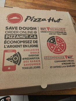 Consumer Review - Food Safety Pizza Hut Richmond Hill, Major Mackenzie Drive East, Richmond Hill, ON, Canada bought large pineappl... photo #2