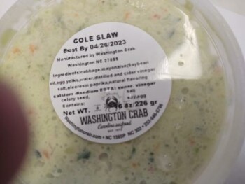 Food Recall Washington crab dip, cocktail sauce, coleslaw, crabcake - recalled due to allergens Washington Crab... photo #3