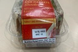 Food Recall GH Foods CA, LLC Turkey and Havarti Sandwich - recalled due to undeclared allergen GH Foods CA, LLC.... photo #3