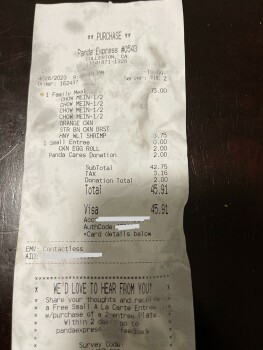 Avis du consommateur - Sécurité alimentaire Panda Express, East Orangethorpe Avenue, Fullerton, CA, USA Today food I ordered the family meal cam... photo #4