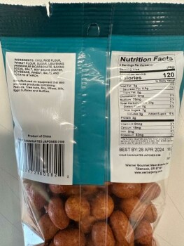 Food Recall Werner recalled Chile Cacahuates Japones - due to undeclared peanut Werner Gourmet Meat Snacks in Ti... photo #2