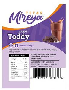 Food Recall Tetas Mireya Nutella, Toddy, Ferrero, Galleta Maria & Oreo - recalled due to allergens DIBE LLC. of... photo #3