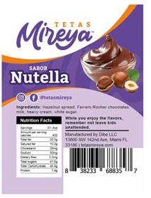 Food Recall Tetas Mireya Nutella, Toddy, Ferrero, Galleta Maria & Oreo - recalled due to allergens DIBE LLC. of... photo #4