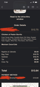 Avis du consommateur - Sécurité alimentaire Chipotle Mexican Grill, Hudson Bridge Road, Stockbridge, GA, USA Ordered food Tuesday afternoon. Tue... photo #3