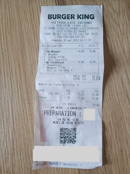 Consumer Review - Food Safety Burger King, Avenue Denis Padovani, Vitrolles, France Achat de 2 menus XL à emporter hier soir. Aprè... photo #2