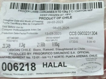 Food Recall Simunovic frozen raw lamb products - recalled due to importation without benefit of import reInspect... photo #3