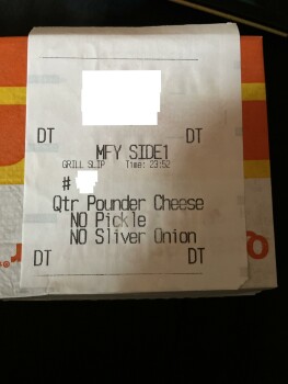 Consumer Review - Food Safety McDonald's, Holland Avenue, Albany, NY, USA Last night at 23:52 I purchase a burger #87 Qtr pounder... photo #2