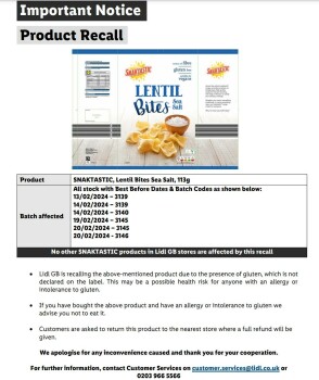 Food Recall Warp Snacks Lentil Bites and Chips products - recalled due to undeclared gluten Warp Snacks is recal... photo #4