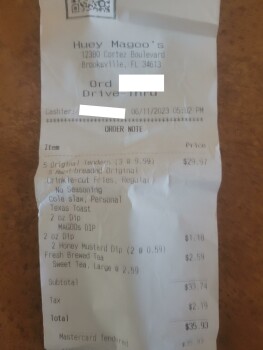Consumer Review - Food Safety Huey Magoo's Chicken Tenders - Brooksville, Cortez Boulevard, Brooksville, FL, USA I purchased 3 chi... photo #2