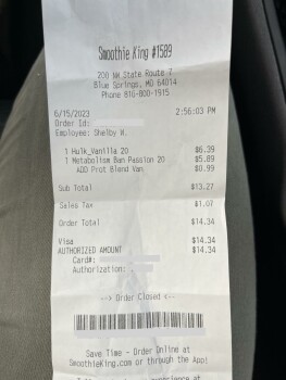 Consumer Review - Food Safety Smoothie King, Missouri 7, Blue Springs, MO, USA Today The banana passion fruit smoothie I ordered a... photo #2