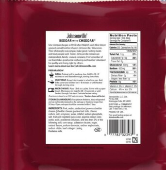 نذكر الطعام Johnsonville BEDDAR with CHEDDAR Smoked Sausage links - recalled due to extraneous materials The FSI... صورة فوتوغرافية #2
