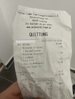 Consumer Review - Food Safety McDonald's, Petersstraße 14, 04109 Leipzig, Deutschland Vorab mir ging es blenden genau so wie meine... photo #1