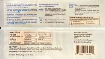 食品召回 Mulan Dumpling products - recalled due to production without the benefit of inspection The FSIS anno... 照片 #6