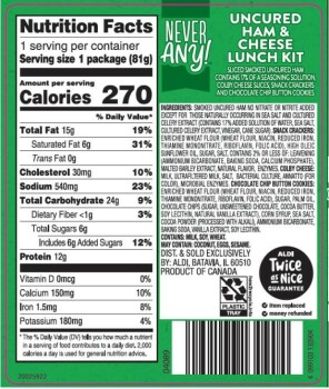 Food Recall Never Any! Ham & Cheese lunch kits - Public Health Alert due to Allergen The FSIS is issuing a publi... photo #2