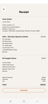 Consumer Review - Food Safety Popeyes Louisiana Kitchen, East Colonial Drive, Orlando, FL, USA My family and I had a 10 piece fami... photo #2