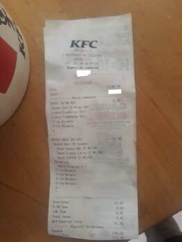 Avaliação do consumidor - Segurança alimentar KFC Evry II, Boulevard de l'Europe, Évry-Courcouronnes, France Depuis jeudi 27 juillet jusqu'à prése... foto #2